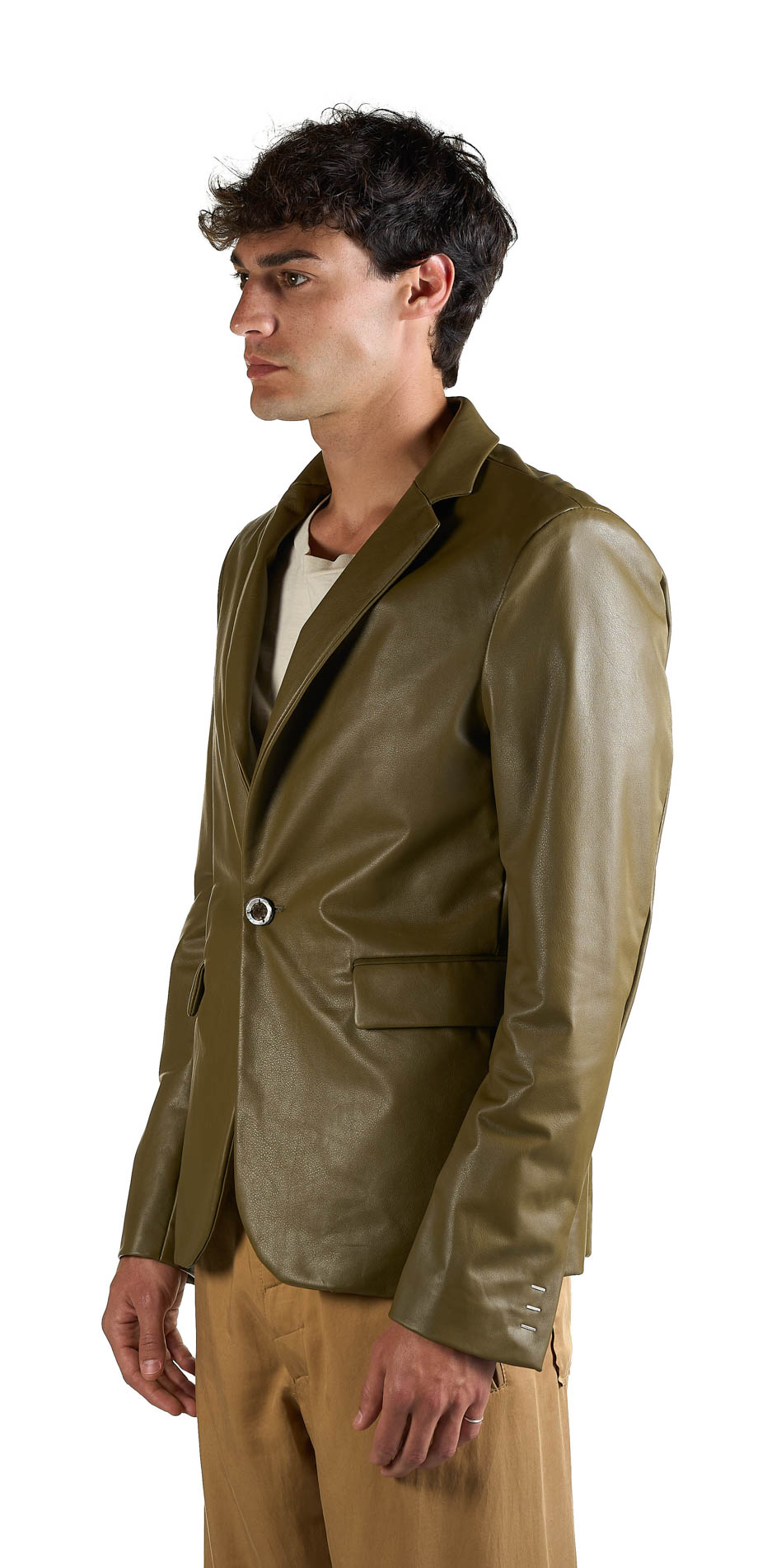 DANIELE BASTA LEATHER AND SILVER JACKET